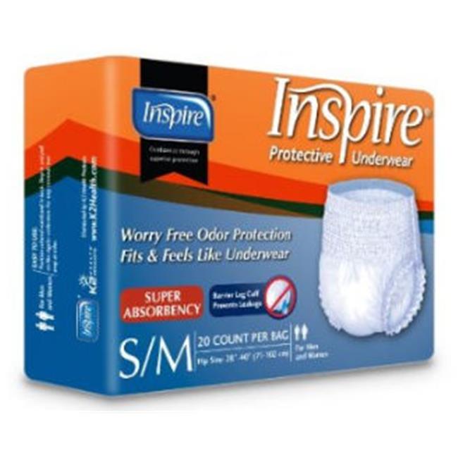 K2 Health Products PTUSA4M Inspire Protective Underwear - Size Medium - Case ...