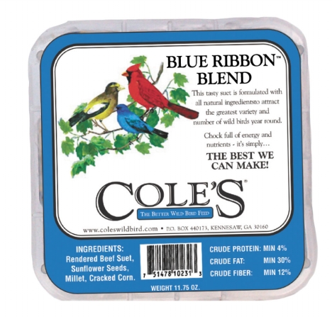 Picture of Coles Wild Bird Products Co COLESGCBRSU Blue Ribbon Blend Suet Cake