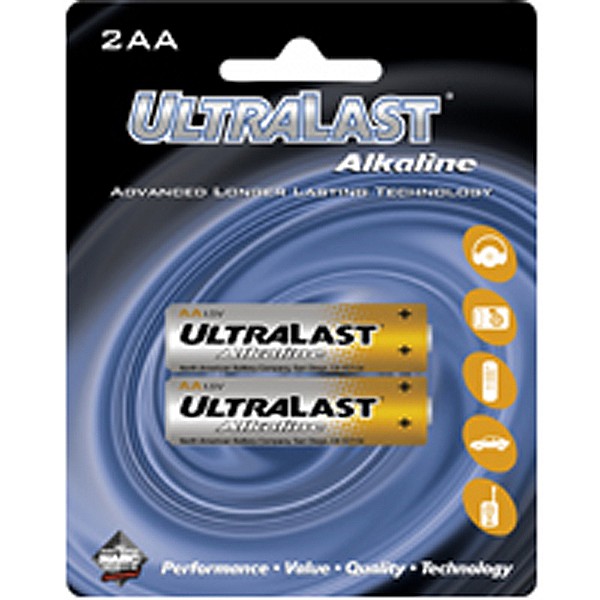 Picture of Ultralast AA Alkaline BATTERY Retail Pack - 2 Pack