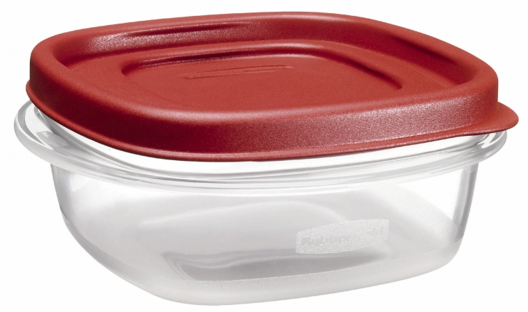 Picture of Rubbermaid 1.25 Cup Square Chili Red Easy Find Container  1777084