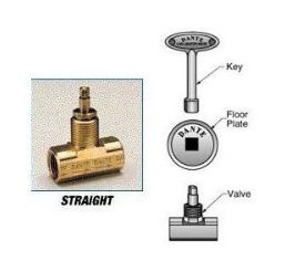 Picture of Canterbury VSDP Straight Polished Brass Fireplace Gas Valve for LP or Natural Gas
