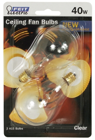 2 Count 40 Watt Clear Ceiling Fan Bulb  BP40A15C-CL-CF