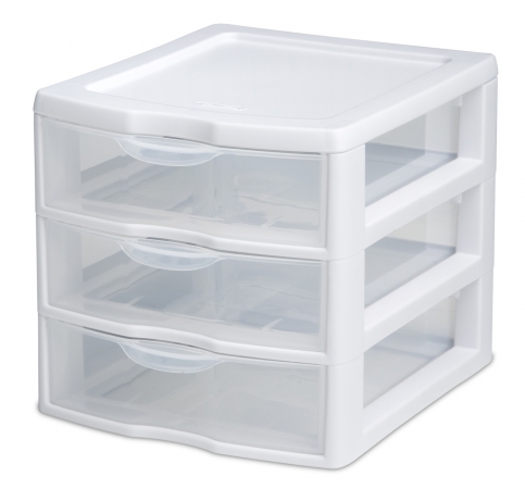 Picture of Sterilite 3 Drawer Clear Mini Unit  20738006 - Pack of 6