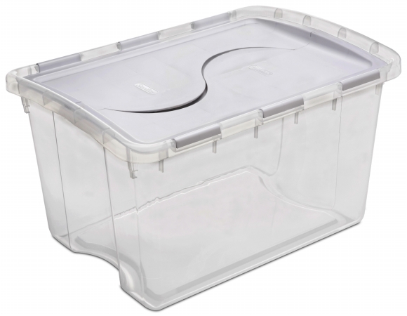 Picture of Sterilite 48 Quart Clear Hinged Lid Storage Box 19148006 