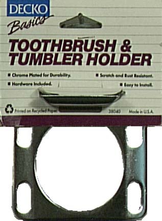 Chrome Silver Steel Toothbrush/Tumbler Holder