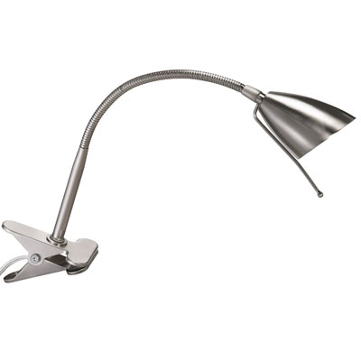 Dainolite DGU16-SC 1-Light Halogen Gooseneck Clip-On Lamp - Satin Chrome