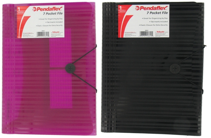 Esselte Pendaflex 7 Pocket Assorted Colors Letter Poly Expanding File  99691