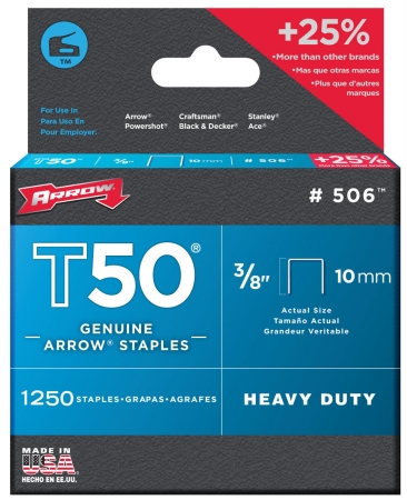 Picture of Arrow Fastener Co. .38in. T50 Staples  50624SPTP  