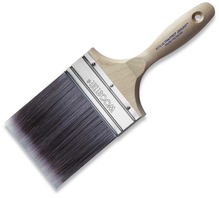 4" Wall Firm, Nylon/Polyester Bristle, Paint Brush, Wood Handle