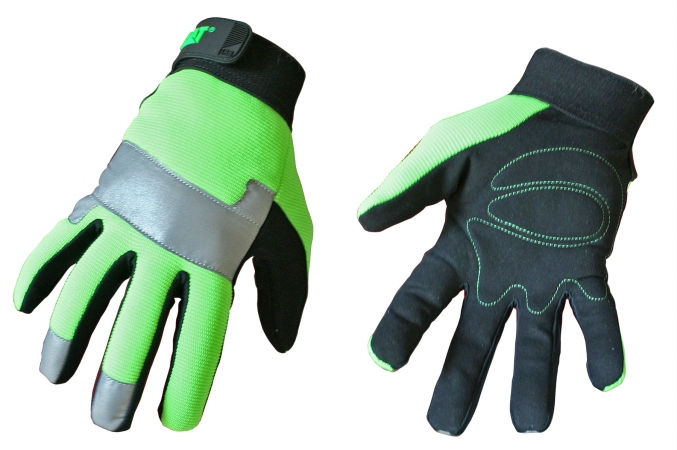 Picture of Cat Gloves Rainwear Boss Mfg Jumbo Fluorescent Green Spandex Back Gloves CAT01