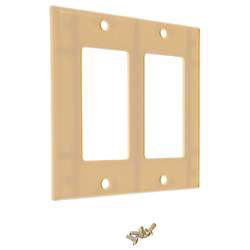 Leviton Ivory Double Gang 2-Decora Rocker Wallplate 001-80609-I