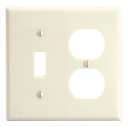 Leviton Brown Double Gang Combination Toggle & Duplex Receptacle Wallplate 001-8