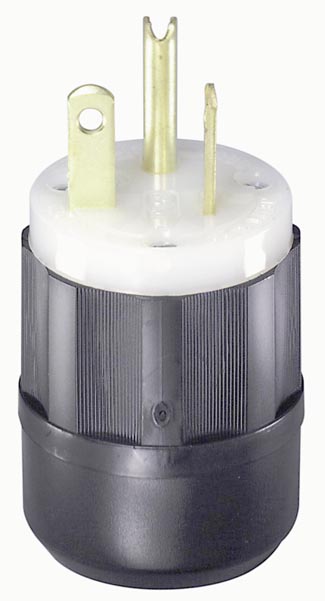 Leviton 20A 125V 2 Pole 3 Wire Black & White Straight Blade Plug - 32225E