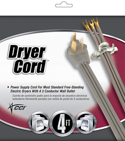Picture of Coleman Cable 4ft. Grey Dryer Cord  09124