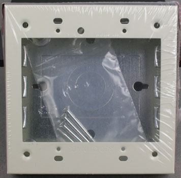 Legrand Square Steel 2 gang Electrical Box Ivory
