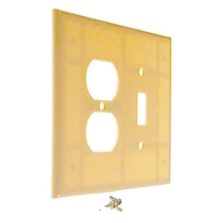Leviton Ivory Double Gang Combination Toggle & Duplex Receptacle Wallplate 001-8