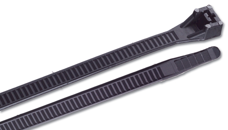 Cable Tie, 24 in L, 7 in Max Bundle Dia., Black, Nylon 6/6, 175 lb Strength, 50 PK