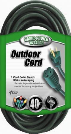 Picture of Coleman Cable 40 5.3 Green 3 Conductor Vinyl Outdoor Landscape Extension Cord