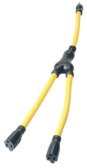 Picture of COLEMAN CABLE 09018 2&apos; Length 15 Amp Yellow Adapter