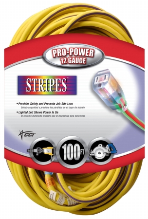 Picture of Coleman Cable 50ft. Yellow & Purple 12-3 Outdoor Extension Cord  02548-22