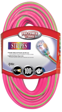 Picture of Coleman Cable 50ft. Pink & Green 12-3 Outdoor Extension Cord  02548-77