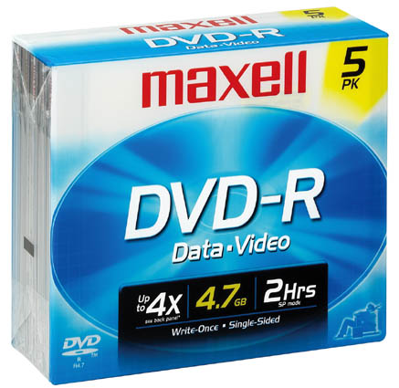 Picture of Maxell DVD-R 5 Pack Data &amp; Video  638002