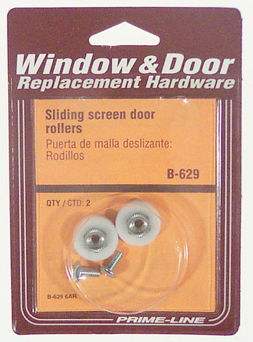Sliding Screen Door High Density Polyethylene Ball Bearing Roller and Threaded Hex Hub (2 Pack)