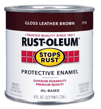 Rustoleum .50 Pint Leather Brown Protective Enamel Oil Base Paint 7775 730