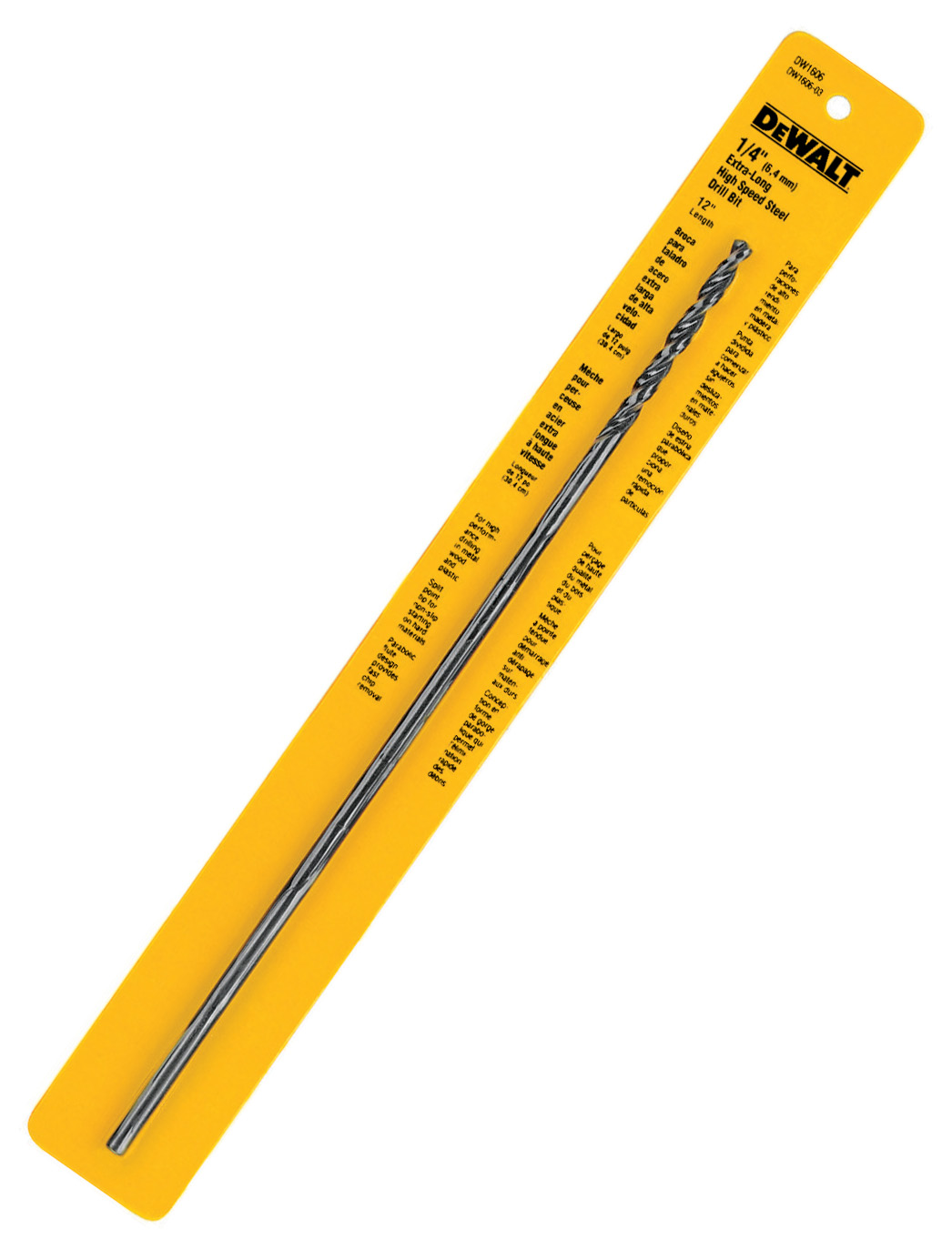 Picture of Dewalt Accessories .25in. Black Oxide 12in. Extra Long Drill Bit DW1606