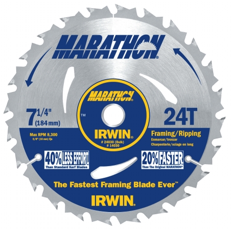 Picture of Irwin Industrial Tool 7-.25in. 24T Marathon Portable Corded Circular Saw Blade Pack of 10
