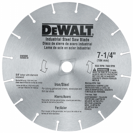 Picture of Dewalt Accessories 7-.25in. Iron & Steel Cutting Circular Saw Blade DW3330