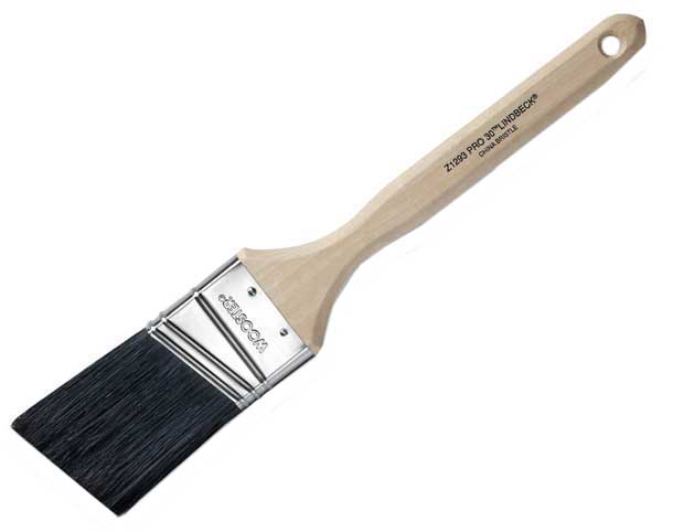 3" Angle Sash Soft, Black China Bristle, Paint Brush, Sealed Maple Wood Handle