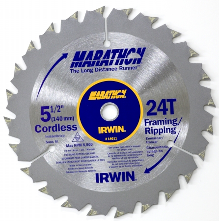 Irwin Industrial Tool 5-.50in. 24T Marathon Cordless Circular Saw Blade 14011