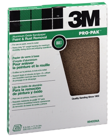 Picture of 3m 25 Count 80D Grit Pro-Pak Paint &amp;amp;amp; Rust Removal Sandpaper Sheets 99405NA 