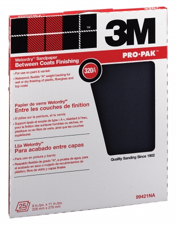 Picture of 3m 25 Count 320A Grit ProPack Between Finish Coats Wetordry Sanding Sheets 994 