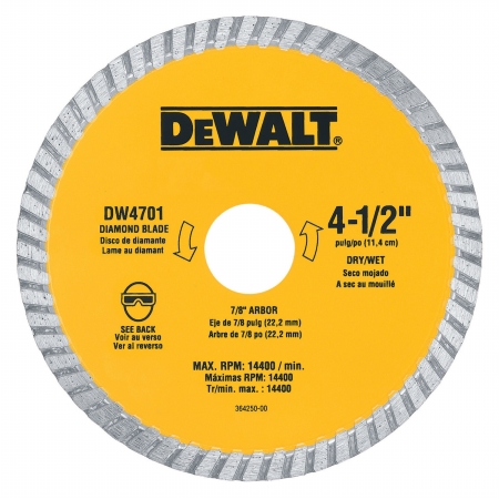 Picture of Dewalt Accessories 4.5in. Dry Cut Diamond Masonry Circular Saw Blades  DW4701