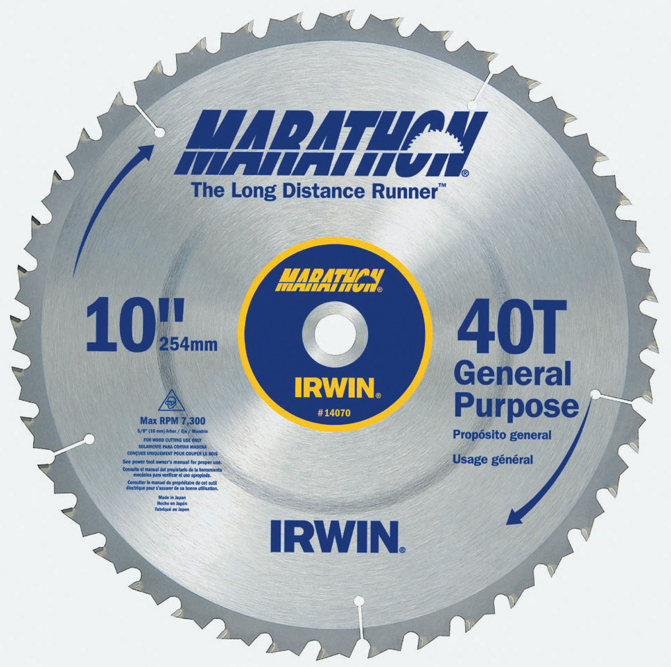Irwin Industrial Tool 10in. 40T Marathon Miter & Table Saw Blades  14070 -  Irwin Industrial Tools, IR309929