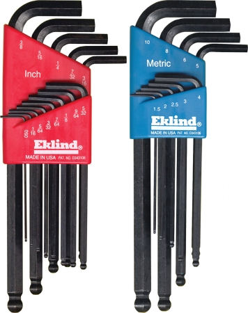 Picture of Eklind Tool Ball End Hex Keys Standard & Metric 22 Piece Set 13222