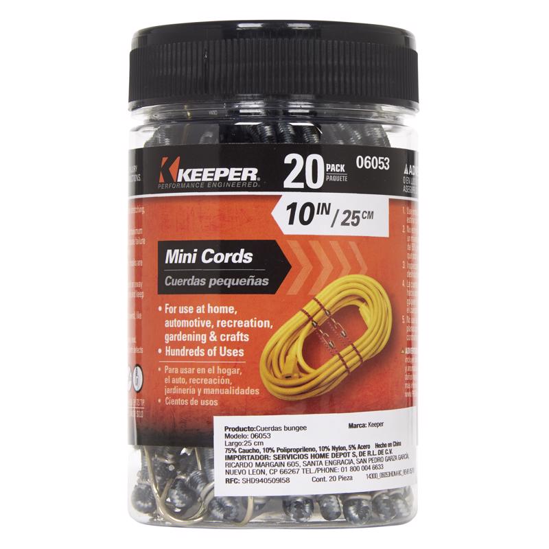 20 Piece Jar Mini Bungee Cords