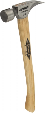 14 Oz Milled Face Curved Handle Titanium Framing Hammer  TI14MC