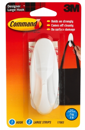 Picture of 3M 17083 Large White Plastic Command Designer Hook