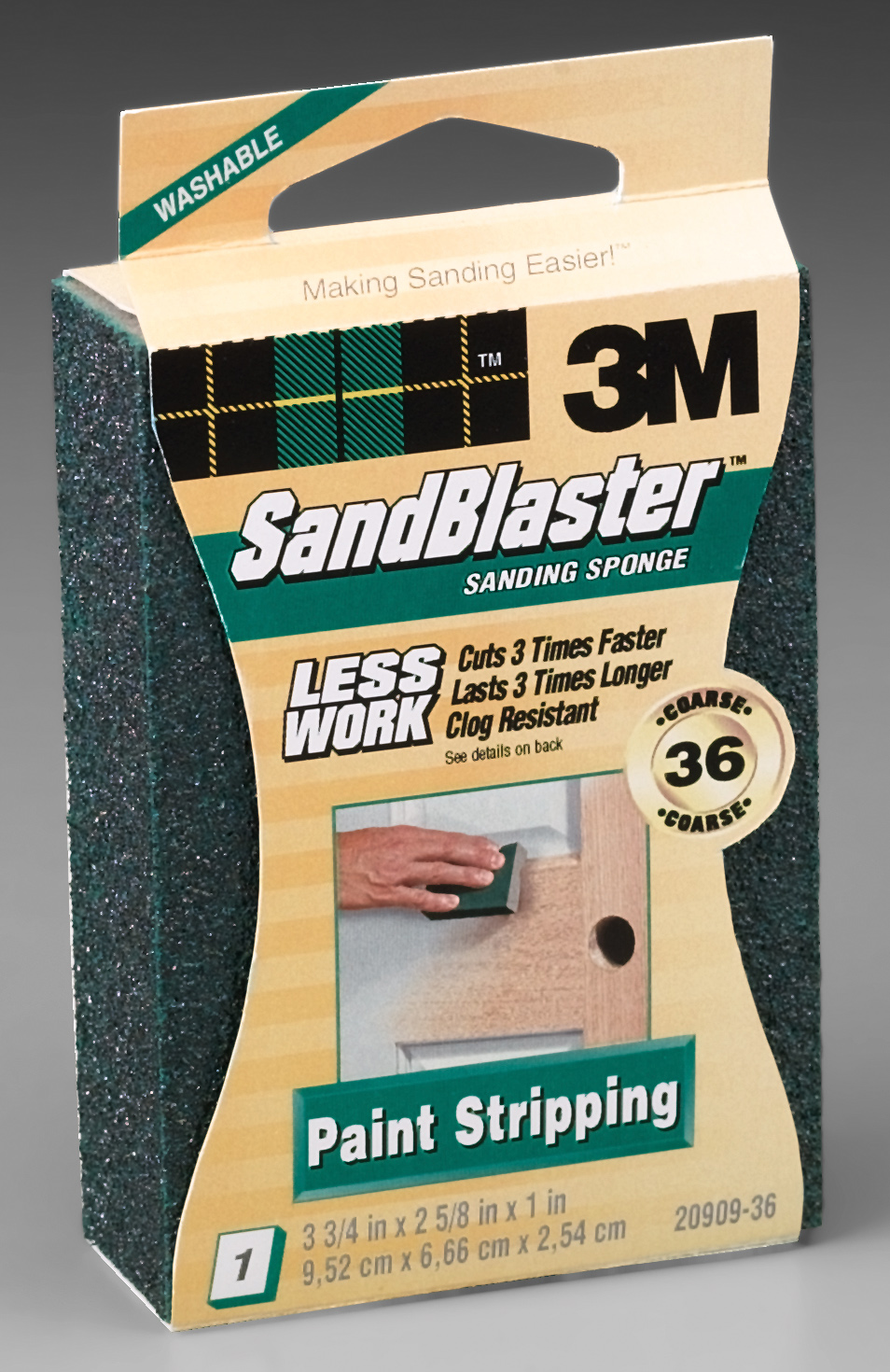 Picture of 3m 36 Grit SandBlaster Paint Stripping Sanding Sponge Block 20909-36