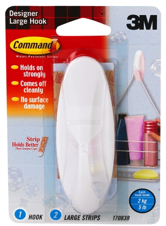 Picture of 3m Large Command Designer Hook With Water-Resistant Strips  17083B