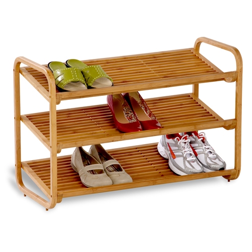 Picture of Honey Can Do SHO-01599 3-tier deluxe bamboo shoe shelf