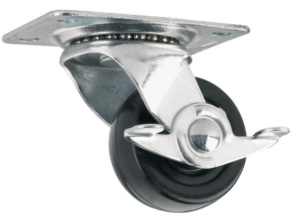Waxman Floor Protection 2in. Soft Touch Heavy Duty Rubber Swivel With Brake Caste