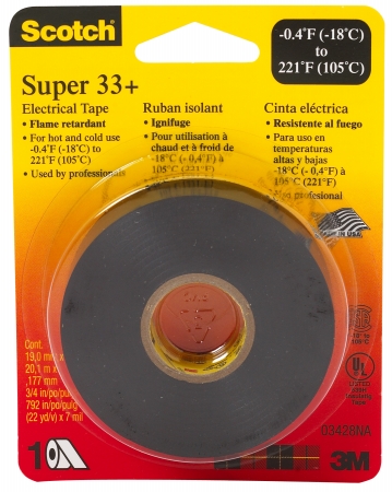 Picture of 3m .75in. X 66ft. Scotch Vinyl Super 33 plus  Electrical Tape  6132-BA-100