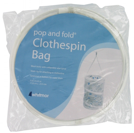 Picture of Whitmor Mfg. White Mesh Pop & Fold Clothespin Bag  6233-1258