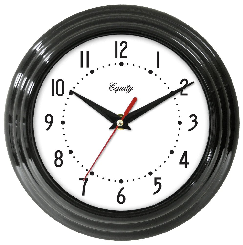 Picture of Equity By La Crosse 8.in. Black Frame Quartz Wall Clock  25013