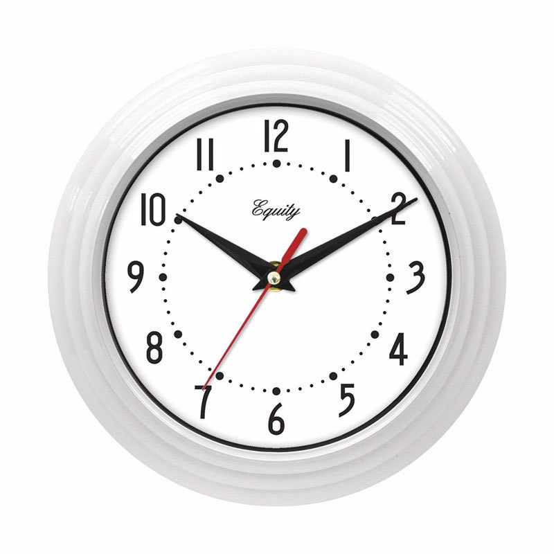Picture of Equity By La Crosse 8.5in. White Frame Round Quartz Wall Clock  25011