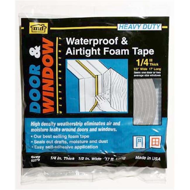 M-d Products .25in. X 17ft. Gray Waterproof & Airtight Foam Tape Weather Stri...